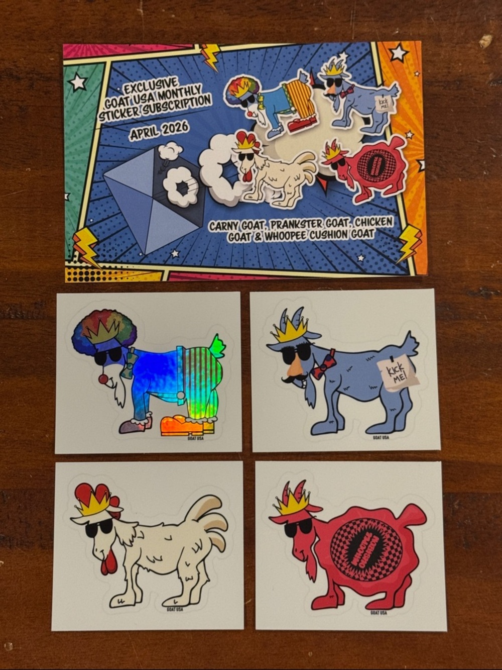 GOAT USA April 2026 Subscription Stickers